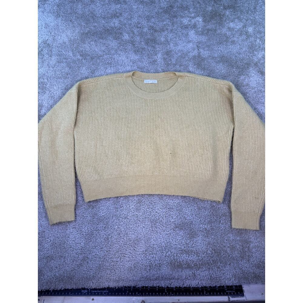 LA Hearts Cropped Sweater Shirt Yellow Size XS C690